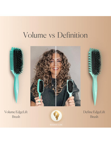 Cepillo Bounce Curl 5-en-1 Verde Azulado para Rizos y Volumen