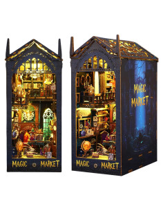 Kisoy Kit de Rincón de Libros 3D Decoración Estantería