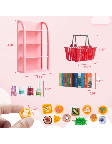 Estante de Supermercado Miniatura HSJH 4 Capas 30x20 cm