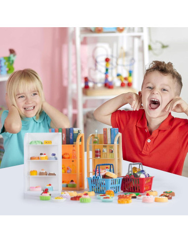 Estante de Supermercado Miniatura HSJH 4 Capas 30x20 cm