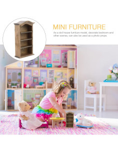 Estante Miniatura Cabilock 1/12 Librero Decoración Casa Muñecas 2