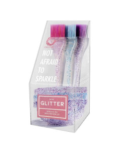 Set de 3 Pinceles Colortrak Mini Glitter y Cuencos Antideslizantes