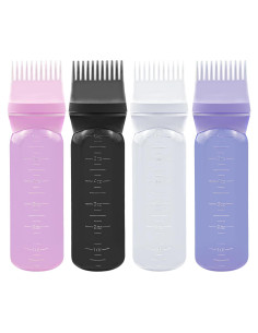 ELANE 4 Botellas Aplicadoras de Aceite para Cabello - Colores Variados