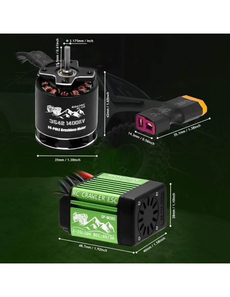 Controlador de Velocidad Eléctrico GOUPRC 80A y Motor S3542 1400KV