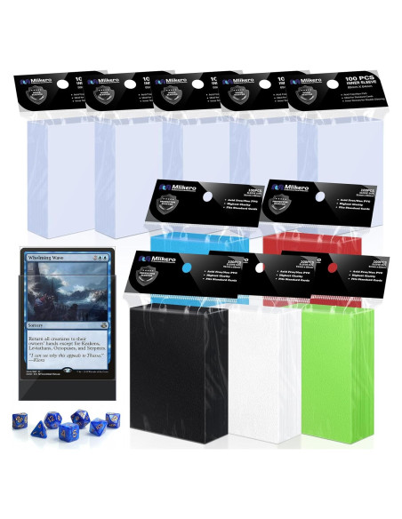 Paquete de 1000 fundas para cartas Mlikero 5 colores