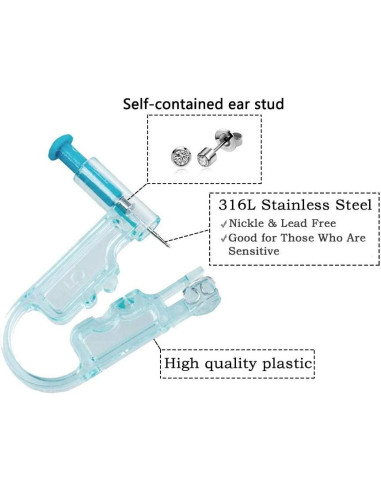 Kit de Perforación de Orejas Lishae 8 Piezas 4mm Desechable