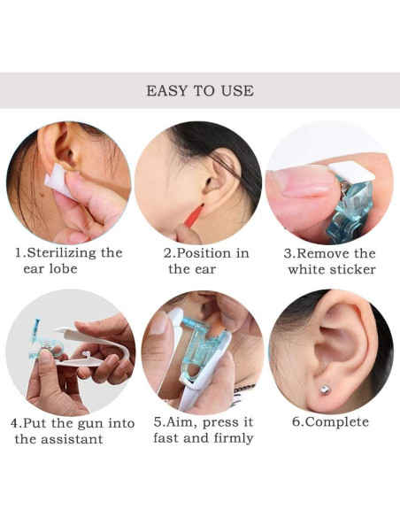 Kit de Perforación de Orejas Lishae 8 Piezas 4mm Desechable