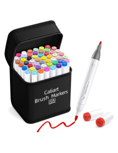 Marcadores de Alcohol Caliart 51 Colores Doble Punta Pincel