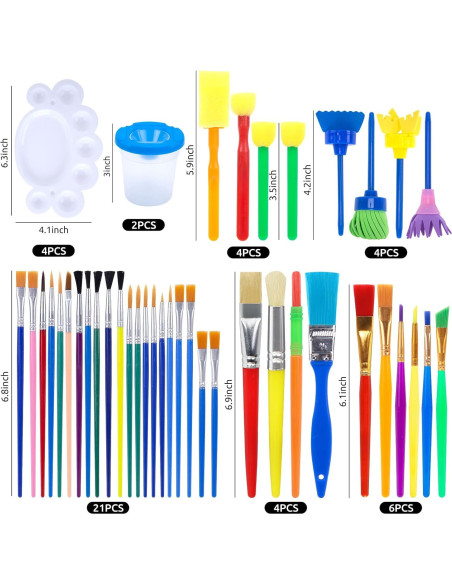 Set de Pinceles de Pintura BigOtters 45PCS para Niños