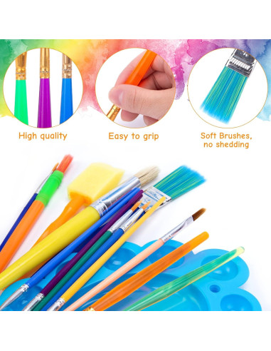 Set de Pinceles de Pintura BigOtters 45PCS para Niños