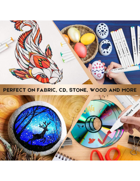 Marcadores de Alcohol Caliart 51 Colores Doble Punta Pincel