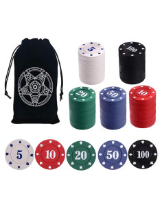 Fichas de Póker IXIGER Set 100 piezas con Bolsa Terciopelo
