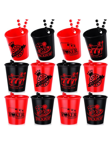 Collar de Vaso de Chupito Kingdder 12 Piezas Fiesta Casino