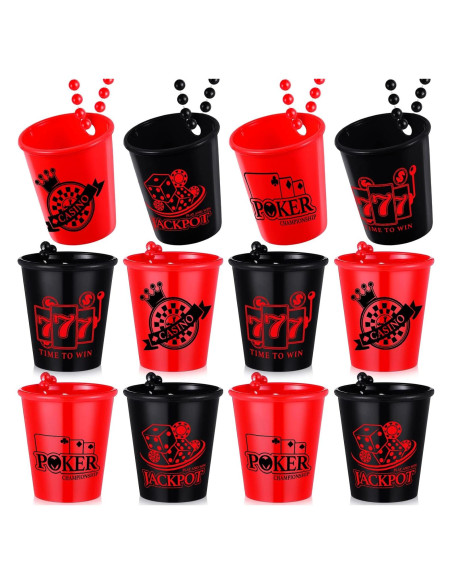 Collar de Vaso de Chupito Kingdder 12 Piezas Fiesta Casino