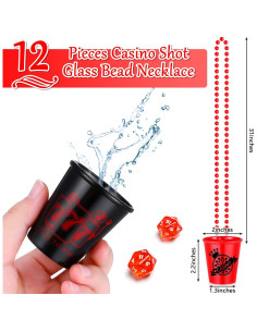 Collar de Vaso de Chupito Kingdder 12 Piezas Fiesta Casino 2