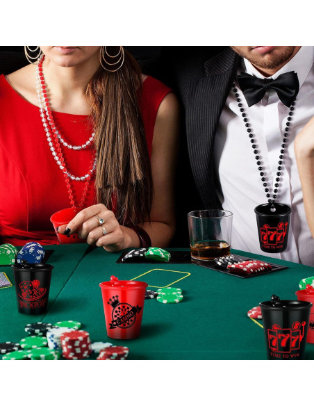 Collar de Vaso de Chupito Kingdder 12 Piezas Fiesta Casino