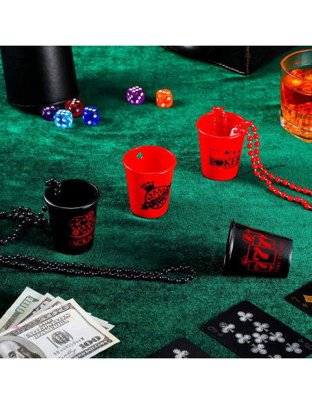 Collar de Vaso de Chupito Kingdder 12 Piezas Fiesta Casino