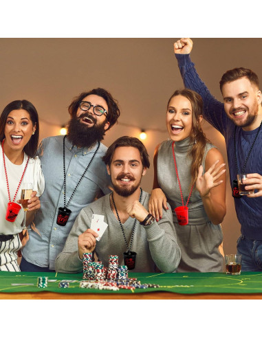 Collar de Vaso de Chupito Kingdder 12 Piezas Fiesta Casino