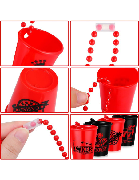 Collar de Vaso de Chupito Kingdder 12 Piezas Fiesta Casino