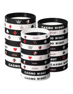 36 Pulseras de Silicona Temáticas de Casino Zhanmai para Fiesta