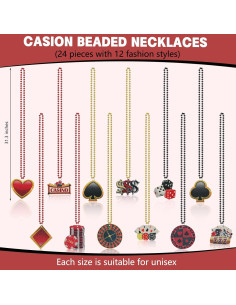 Juego de 24 Collares de Perlas Casino Sayaya con Dados y Dólar 2