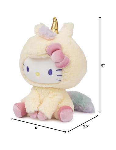 GUND Hello Kitty Unicornio Peluche 15 cm Suave y Kawaii