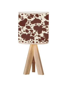 Lámpara de Mesa Tripode OEPWQIWEPZ de Piel de Vaca Marrón
