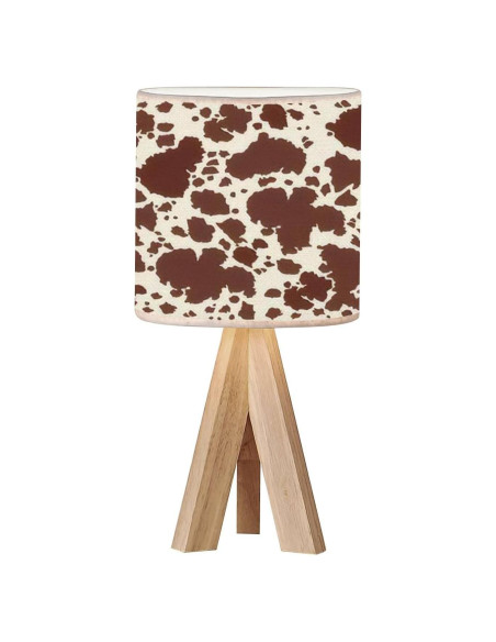 Lámpara de Mesa Tripode OEPWQIWEPZ de Piel de Vaca Marrón