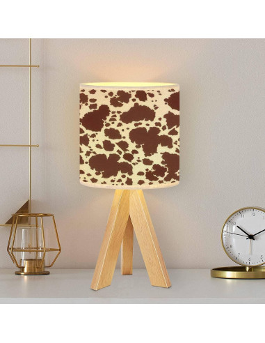 Lámpara de Mesa Tripode OEPWQIWEPZ de Piel de Vaca Marrón