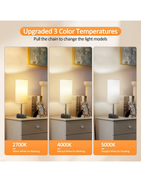 Lámpara de Mesa Beige CNXIN Mini 2 Piezas 3 Temperaturas