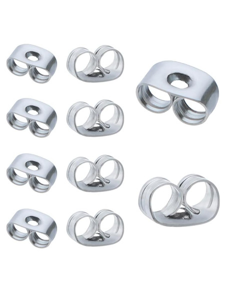 300 Piezas Respaldo de Aretes Mariposa Chunney Acero Inoxidable