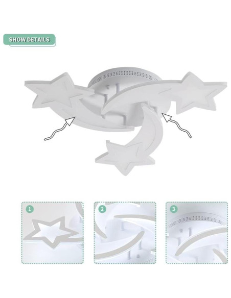 Luz de Techo Goeco 3 Modos Estrellas para Niños 21W