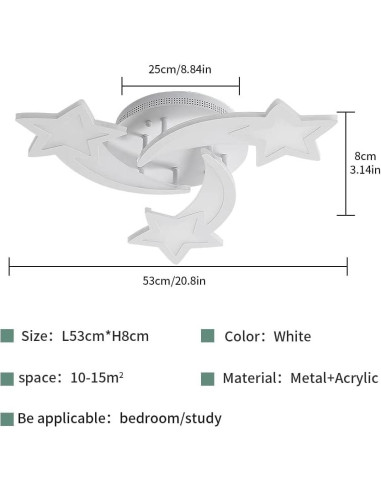 Luz de Techo Goeco 3 Modos Estrellas para Niños 21W