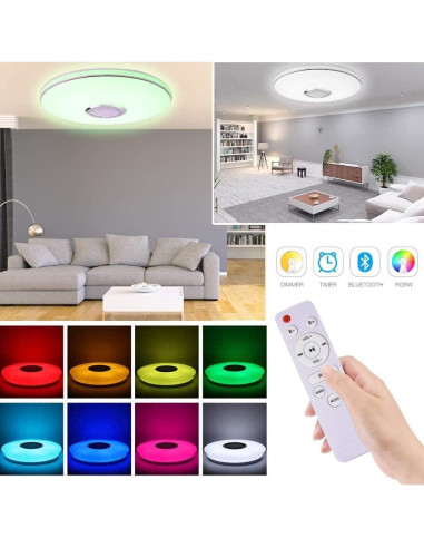 Luz de Techo LED 36W WZTO con Altavoz Bluetooth RGB