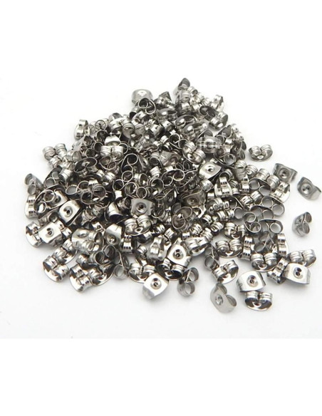 300 Piezas Respaldo de Aretes Mariposa Chunney Acero Inoxidable