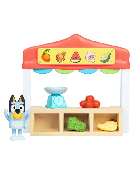 Juego de Mercado de Agricultores Bluey con Figura y Accesorios
