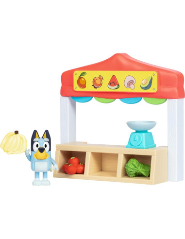 Juego de Mercado de Agricultores Bluey con Figura y Accesorios