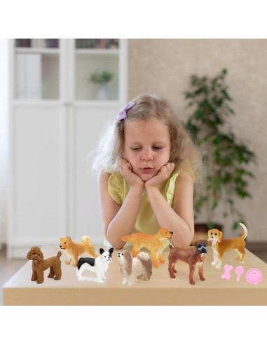 Figuras de Perros Mini ONEST 13 Piezas Juguetes Realistas