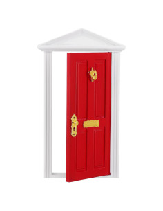 Mini Puerta de Hada Roja Yardwe 17.8x9 cm con Accesorios