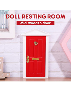 Mini Puerta de Hada Roja Yardwe 17.8x9 cm con Accesorios 2