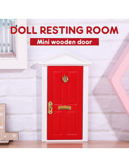 Mini Puerta de Hada Roja Yardwe 17.8x9 cm con Accesorios