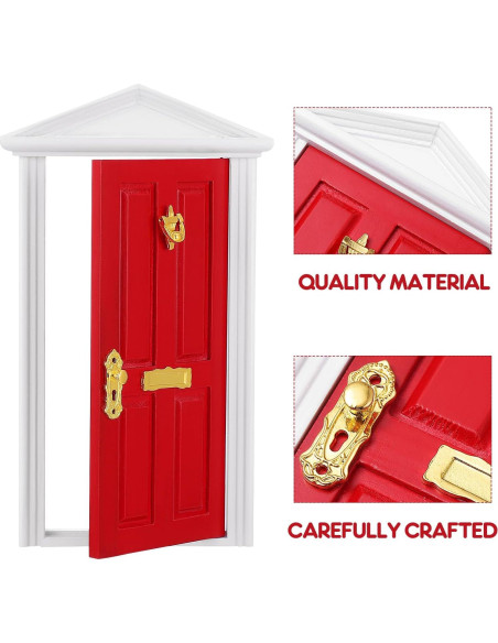 Mini Puerta de Hada Roja Yardwe 17.8x9 cm con Accesorios