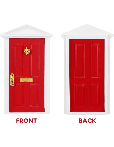 Mini Puerta de Hada Roja Yardwe 17.8x9 cm con Accesorios