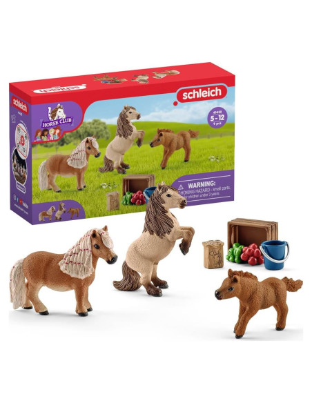Set de Juego de Ponis Shetland Schleich - 8 Piezas