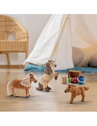 Set de Juego de Ponis Shetland Schleich - 8 Piezas