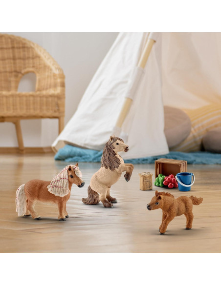 Set de Juego de Ponis Shetland Schleich - 8 Piezas