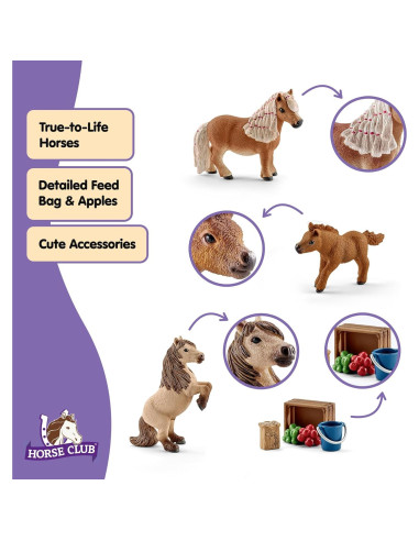 Set de Juego de Ponis Shetland Schleich - 8 Piezas
