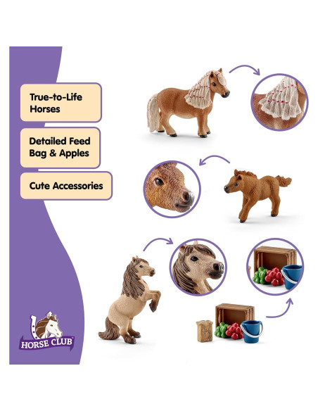 Set de Juego de Ponis Shetland Schleich - 8 Piezas