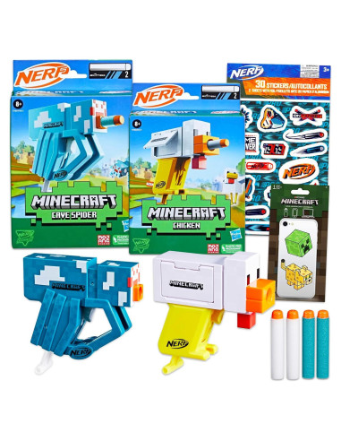 Nerf Blasters Minecraft 2 en 1 Pollo y Araña 439g