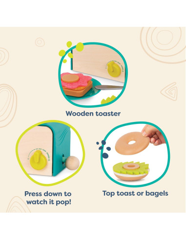 B. toys Mini Chef Juego de Tostadora 14 Piezas 3 Años+